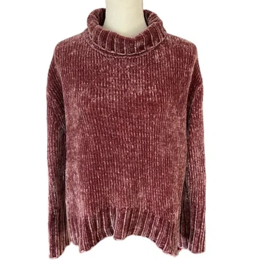 CYNTHIA ROWLEY CHENILLE PINK ROSE SWEATER SIZE XL
